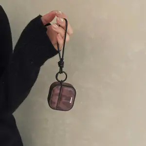 Amber + Short Rope Earphone Case for Apple AirPods Pro 3/2/4/3/2, Fashionable Women's Earphone Case, Simple Design