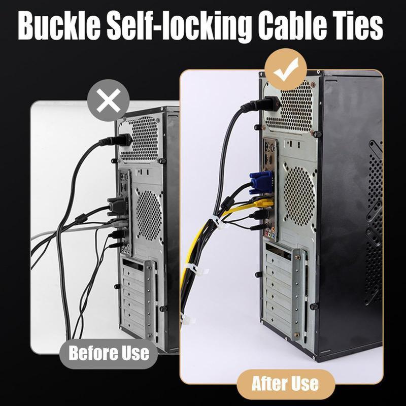 100pcs Reusable Colored Zip Ties – Heavy Duty Cable Ties, 50 Lbs Tensile Strength, Self-Locking, Premium Nylon for Indoor & Outdoor Use, Multipurpose Cable Management.