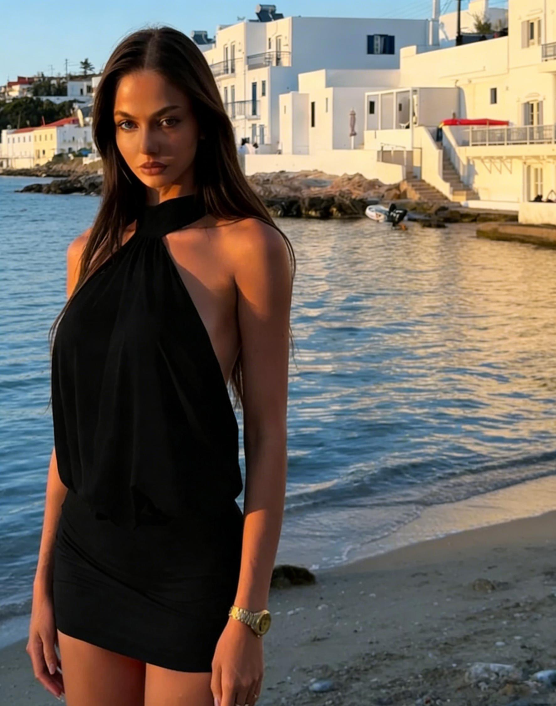 omen's Summer Sexy Halter Neck Sleeveless Backless Bodycon Mini Dress for Party Club Wear