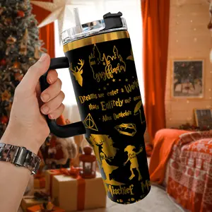 H Potter 20oz - 40oz Tumbler Stainless Steel, Double Wall Insulated, With Handle – Magic Wizard Series Design, Perfect Gift for Fans