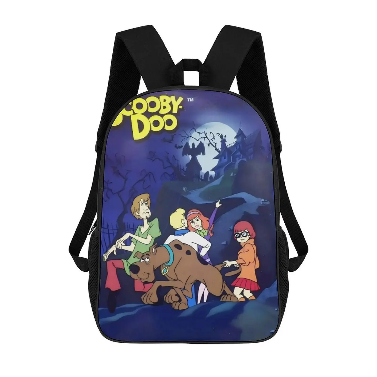 Scooby Doo Cartoon Character Plain Synthetic 17in Laptop Backpack, 12.6*17*5.5in, 0.85 lbs, Adjustable Shoulder Strap, Anti-Shrinkage, 1 Spacious Compartment, Large-Capacity for Campus Life, 12.6 * 17 * 5.5 Inches