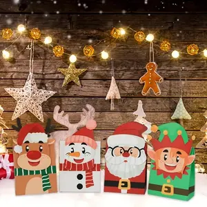 24pcs 3D Christmas Treat Boxes, 4 Styles Small Paper Gift Boxes, Perfect for Christmas Party Supplies & Holiday Gifts