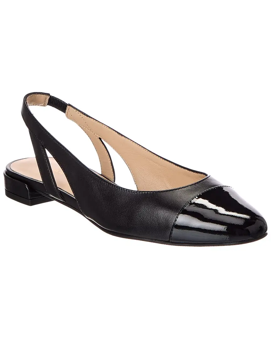 Stuart Weitzman Sleek Leather Slingback Flat