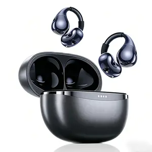 Open-Ear Headphones, Clip-On Earbuds-Wireless Bluetooth Earbuds with Microphone-Secure, Lightweight, Comfort-Premium Dolby Audio-Fast Charging-Up to 45 hrs Playtime,ENC Clear Call,AI supports over 156 languages and is free of subscription fees.