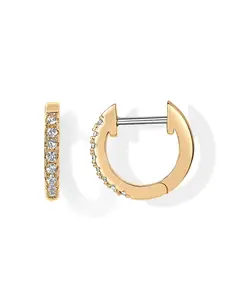PAVOI 14K Gold Plated Cubic Zirconia Cuff Earrings Huggie Stud for Women PAVOI 14K Gold Plated Cubic Zirconia Cuff Earrings Huggie Stud for Women