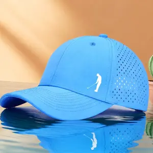6-Panel Laser-Perforated Baseball Cap with Golf Pattern Sun Protection, Quick-Dry, Waterproof Mesh Sports Cap unisex baseball hat casual trendy baseball cap outdoor