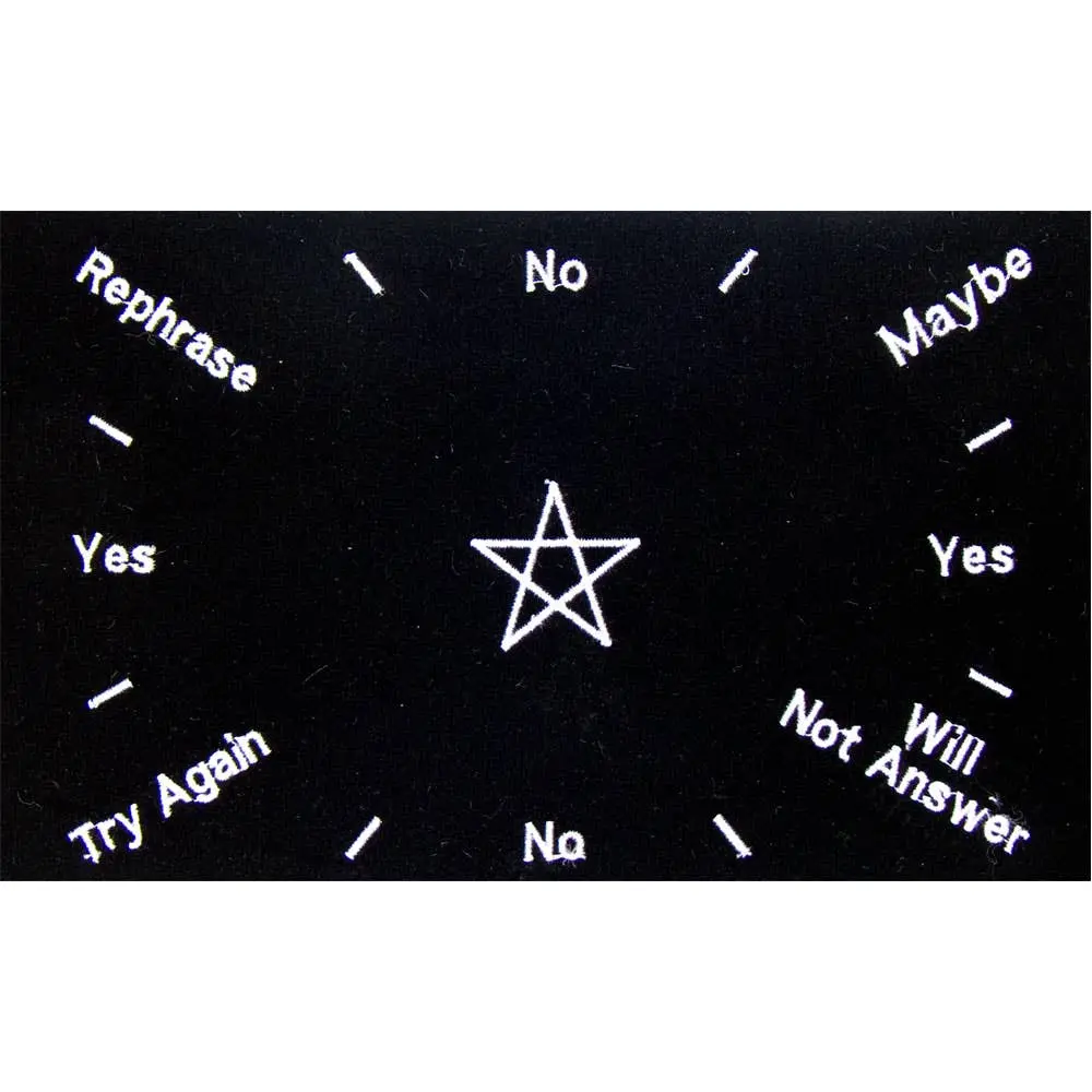 Black Pendulum Mat - Cotton Divination Cloth with Pentacle, Portable Black Rug for Meditations, Mystical Look & Stability Boost