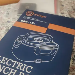 Nifogo Electric Lunch Box, 80W Food Heater 1,8L for Adults Portable Food Heater with Tableware and Lunch Bag, Car & Home Portable Electronic Food Heater for Home Office Travel