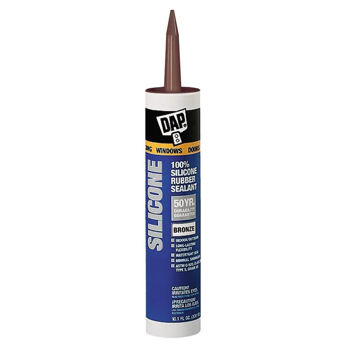 Dap Dow Corning Bronze Silicone Sealant - 10.1 fl oz Multipurpose Adhesive, Crack-Resistant, Self-Leveling, Waterproof, 50-Year Durability for Home Improvement Protect and Seal
