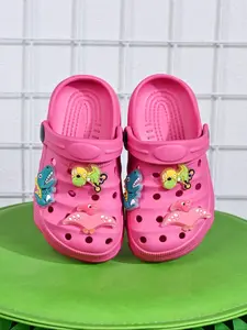 Summer New Pure Color Holey Shoes, Glow-In-The-Dark Dinosaur Decor, Comfortable Anti-Slip Lightweight Breathable Slip On EVA Sandals for Kids