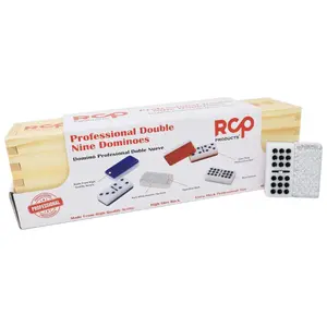 Dominos Set for Adults – Dominos – Professional Double 9 Dominoes Set of 55 Tiles for Kids and Adults, Metal Spinner, Classic and Travel Board Game with Wood Case Juegos de Mesa (Silver)