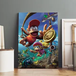 Donkey Kong Poster, Diddy Kong Wall Art, Gaming Room Decor, Game Fan Gift  07A