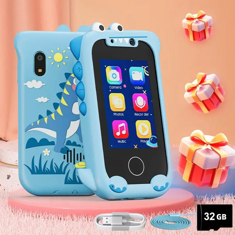 Cute Cartoon Dinosaur Design Phone Camera, Birthday Gift, Camera with Touch Screen, Mobile Phone Music Player Game