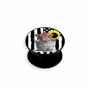 Cute Highland Cow Flag Phone Grip Accessories-Fun and Unique phone accessory Stand Foldable Girl Gifts