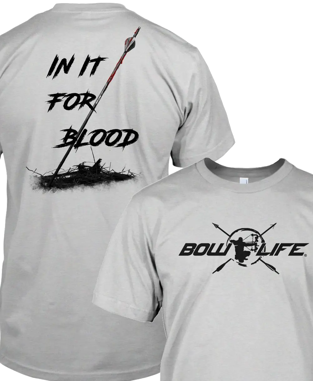 Bow Life In It For Blood Archery T-Shirt – Bowhunting Graphic Tee Featuring Bloody Arrow Graphic Design, Outdoor Hunter Apparel Novelty Gift for Bowhunters & Archery Enthusiasts, Menswear Medium Men's