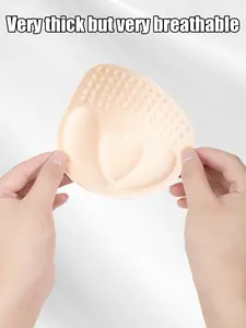 2 Pairs Thick Push Up Bra Pads, Wireless Seamless Breathable Bust Enhancer Inserts, Invisible Non-Slip Breast Lift Cushions for Bralette, Wireless Bra, Tank Top, Swimsuit, Plus Size Lingerie, Daily Wear & Summer Outfits, Comfortable Full Coverage Sh