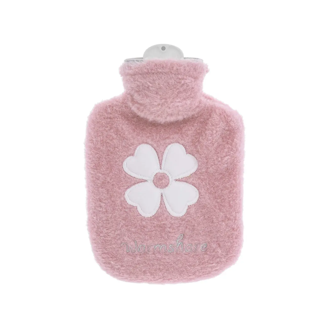 Hot Water Bottle, 500ml Small Hot Water Bottle with Cover Warm Water Bag with Soft Premium Faux Fur Cover 2-in-1 Water Bag for Cold & Hot Compress Mini Hot-Water Bag for Women Seniors Children (Pink)