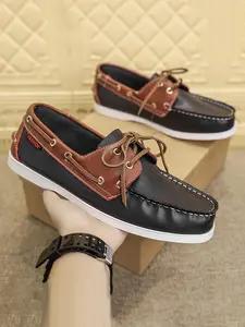 Men's Lace Up Closed Skateboarding Shoes, Sports Shoes, Sneaker, Casual Comfortable Skateboarding Shoes, Fashionable Sailing Shoes for Daily Wear, Footwear, Walking Shoes, Sporty Low Top