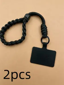 2pcs Adjustable Anti-Theft Travel Phone Lanyard with Handmade Handwoven Wristband, Universal Ccd Pet Camera Case with Metal Clip for Safe Carrying, Adjustable Phone Strap, Phone Strap Holder, Phone Accessories, Mobile Phone Lanyard