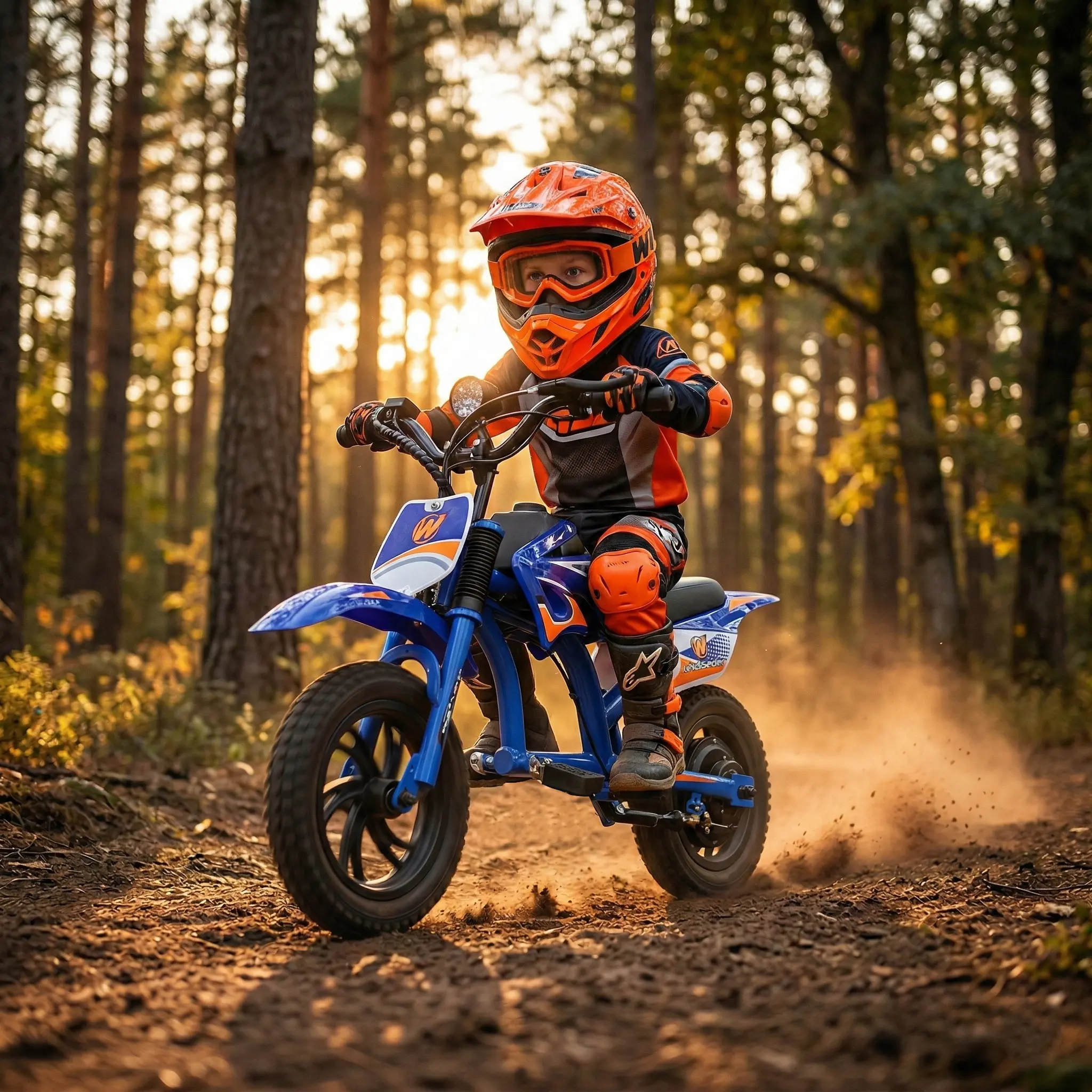 Durable Toddler Motorcycle - Electric Toy Dirt Bike with EVA Tires, Real Headlights, Battery, 3-8 Years Learning Toy, TikTok-Popular Childhood Fun Pick (with Batteries, Spring Glow Up Item)