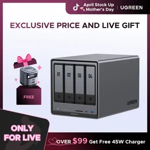 【LIVE ONLY】UGREEN NASync DXP4800 Plus 4-Bay Desktop NAS, Intel Pentium Gold 8505 5-Core CPU, 8GB DDR5 RAM, 128G SSD, 1*10GbE, 1*2.5GbE, 2*M.2 NVMe Slots Diskless（Drives Not Included）,TikTokShopHolidayHaul