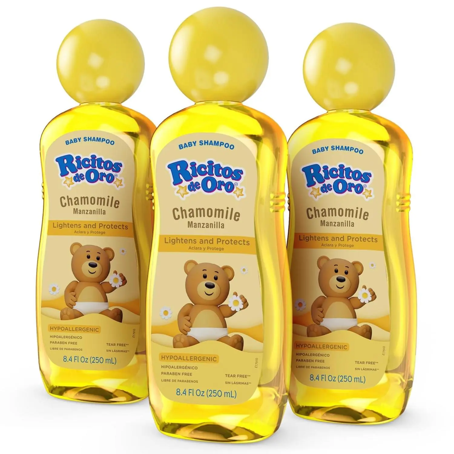 Chamomile Infused Gentle Baby Shampoo Bottles - Paraben-Free, Tear-Free, Hypoallergenic, Nourishing Natural Lightening & Conditioning Infant Daily Hair Care, 8.4 Fl Oz, 3-Pack