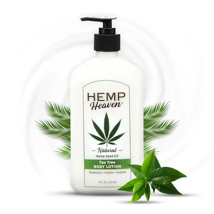 Hemp Lotion - Natural Hemp Seed Oil, Paraben-Free, 18 oz, Made in USA, Nourishing for Men & Women, EWG Verified, Anti-Aging (Tea Tree)