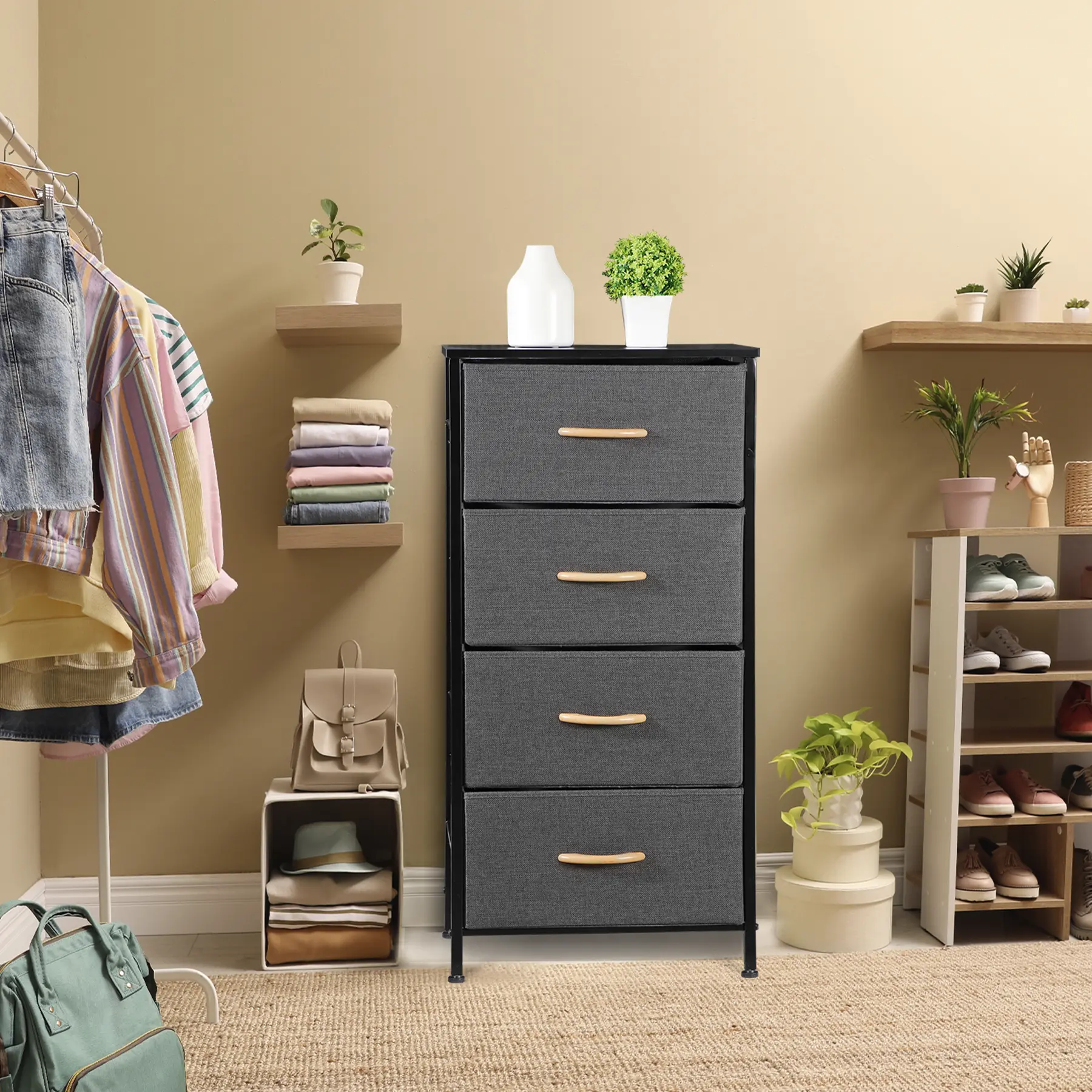 LEMY Space-Saving Fabric Dresser Tower with 4/5/8 Drawers - Closet & Bedroom Organizer Unit