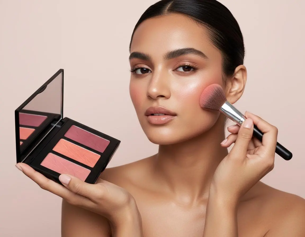 G Skin 3-Shade Pigmented Synthetic Youth Powder Blush Palette - 0.53 oz, Jojoba Oil Nourishment, Hydrating Silky Lightweight Buildable Blend-Friendly, Antioxidant-Infused Non-Toxic, Aluminum Hydroxide Bismuth Oxychloride Rosin, For All Skin Types