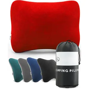 Camping Pillow, Memory  Travel Pillow, Camping Accessories - Small Pillow Camping Essentials Camping Pillows for Sleeping, Backpacking Pillow, Travel Pillows for Sleeping (Small,Red)