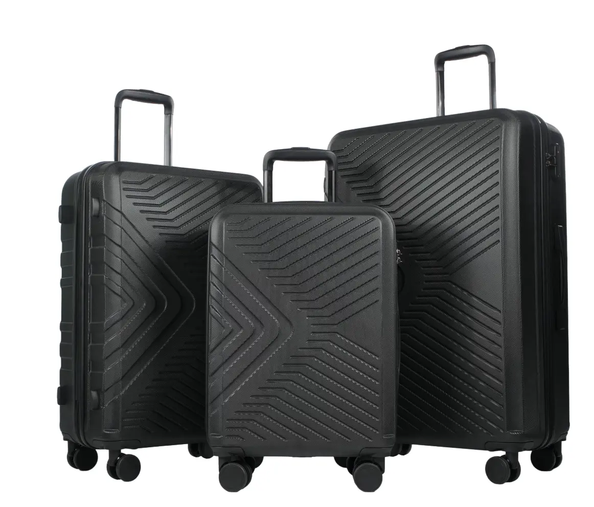 Travelhouse 3 Piece Hardshell Luggage Set 20/24/28 Inch, Lightweight Spinner Suitcases with TSA Lock, Expandable Hard Case, Black