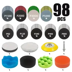 98-Piece Heavy-Duty Dry/wet Sanding Polishing Kit, Includes Alumina/zirconia Abrasives, Abrasive Discs, Suitable for Rotary Tools and Bench Drills