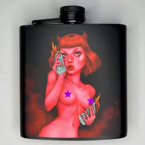 6 oz stainless steel flask 'C.R.E.A.M.'