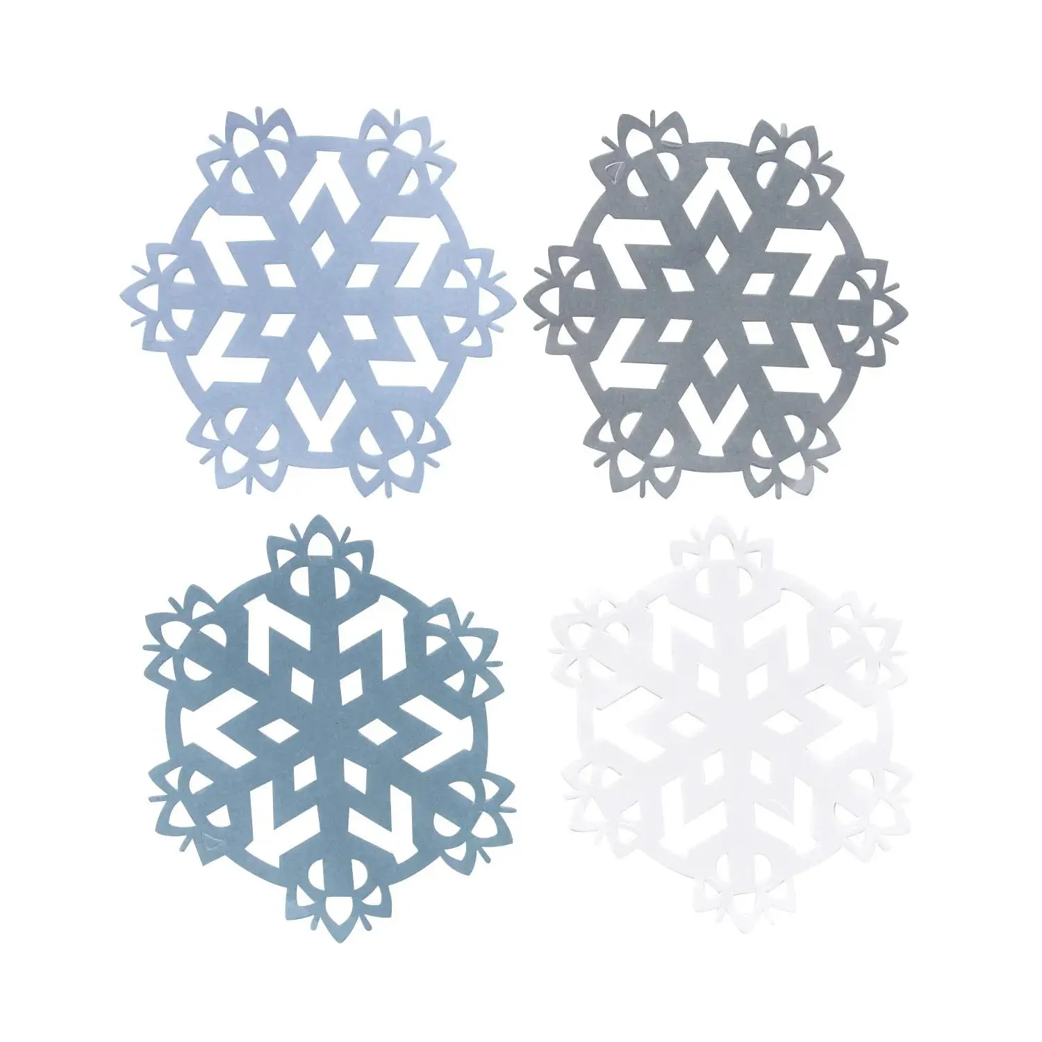 Multicolor Snowflake-Shaped Paper Doilies Set - 4"x4" Bulk 100-Pc White, Blue & Gray Assortment for Scrapbooking, DIY Tableware Coasters (Toys & Hobbies Supplies)