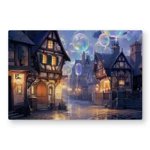 MWW C1MP2030WOZM7N 20 x 30 in. Bloopy Town - Beige Metal Print Wall Art for Stylish Home Decor