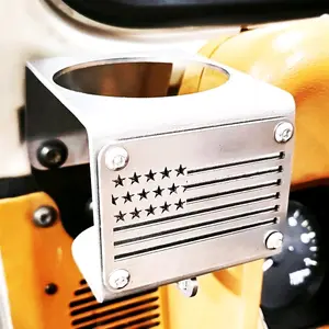 Metal American Flag Cup Holder for YJ Jeep Wranglers, Made in the USA