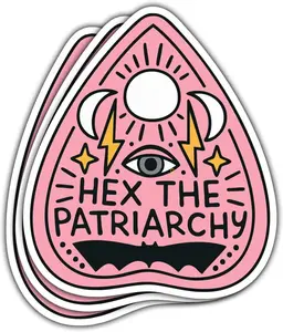 Hex The Patriarchy Sticker, Witchy Sticker, Feminist Sticker, Occult Sticker, Halloween Sticker Die-Cut Waterproof Vinyl Sticker Laptop Water Bottle Window Phone Helmet L