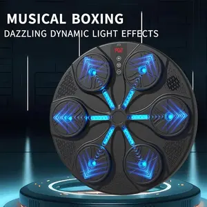 Music Boxing Machine with 6 Targets – Wall-Mounted, Includes Gloves, Double-Sided Stickers & Data Cables, Fun & Training for Adults & Teens, Great Holiday Gift