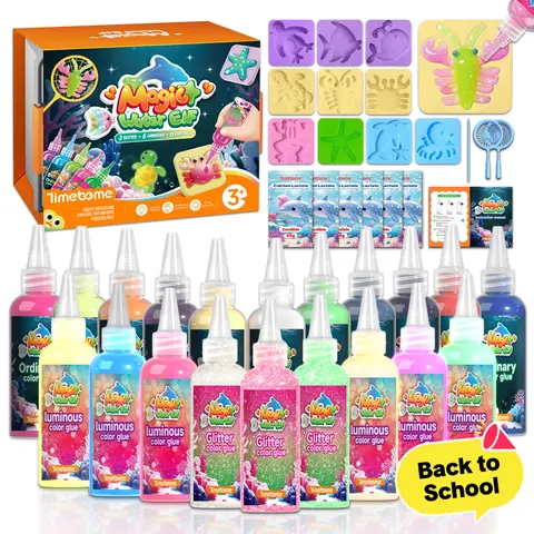2026B-TIMETOME Gel-Based Elf Theme DIY Craft Kit, Unisex for 3-10 Years Olds - Aqua Fairy Water Pets, Educational Crafts, Birthday Gift
