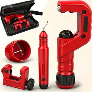 Professional Pipe Cutter and Deburring Tool Kit - Heavy Duty 3/16"-2" OD Tube Cutter with Mini 1/8"-7/8" Cutter - for Copper, Aluminum, PVC Pipes - High-Quality Cutting & Deburring Tools for Professionals - Reusable Precision Tools