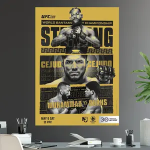 UFC 288 Aljamain Sterling Vs Henry Cejudo Bantamweight Championship Title Fight Belal Muhammad Vs Gilbert Burns POSTER UNFRAMED Ultimate Fighting