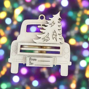 Vintage Truck Money Holder Ornament – Personalized Christmas Gift Tag