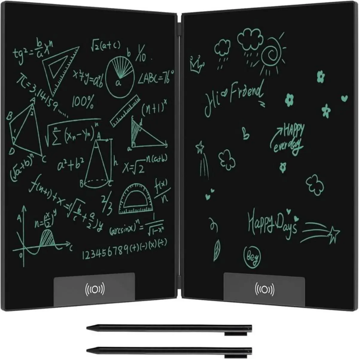 6.5" LCD Writing Tablet with Screen - Lightweight Education Device, 1.2mm Bezel, 5.2mm Thickness, Hall Switch, Reusable for Kids (Ages 5 and Above) for Drafting, Taking Notes, Black Mobile Electronic Digital Notepad
