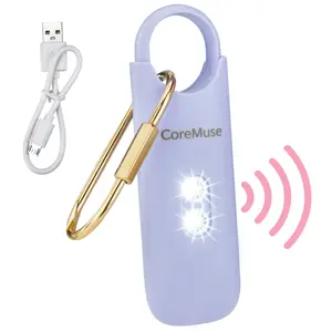 CoreMuse Portable Personal Safety Alarm Keychain 130dB Loud Sound Dual LED Light Rechargeable Keychain Accessory for Enhanced Security