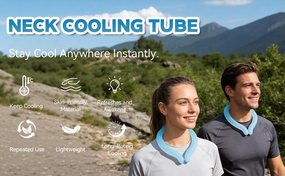 Neck Cooling Tube with ColdInsulated Bag Reusable for OutdoorIndoor Activities Freeze Below 64°F Summer Essential for Hot WeatherRelief,Summervibes,Mother's Day,Gifttiktok shop spring glow up outdoorfun，neck cooling ring， outdoor sport
