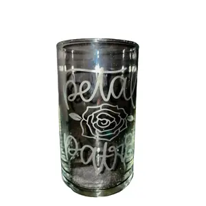 Petal Patrol Vase - Decorative Glass with Floral Design and "Petal Patrol" Text, Ideal for Home Decor and Gifts Flower Ornaments