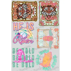 Pray More  Mini DTF Transfer Gang Sheet 24.5" wide x 36" long Direct To Film