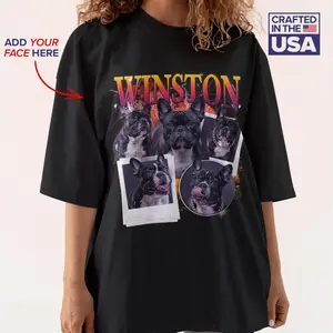 Custom Retro Dog Bootleg Shirt, Personalized Pet Tee, Custom Dog Photo Shirt, Vintage 90s Style, Pet Lovers Gift, Streetwear T-shirt Top