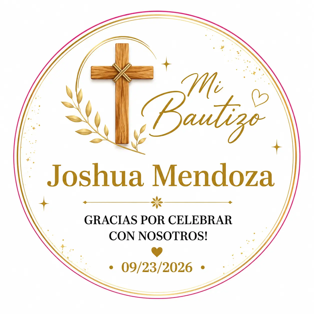 Bautizo Favor Stickers Waterproof 40ct High Quality Spanish Labels for Baptism Favors #513 Mi Bautizo