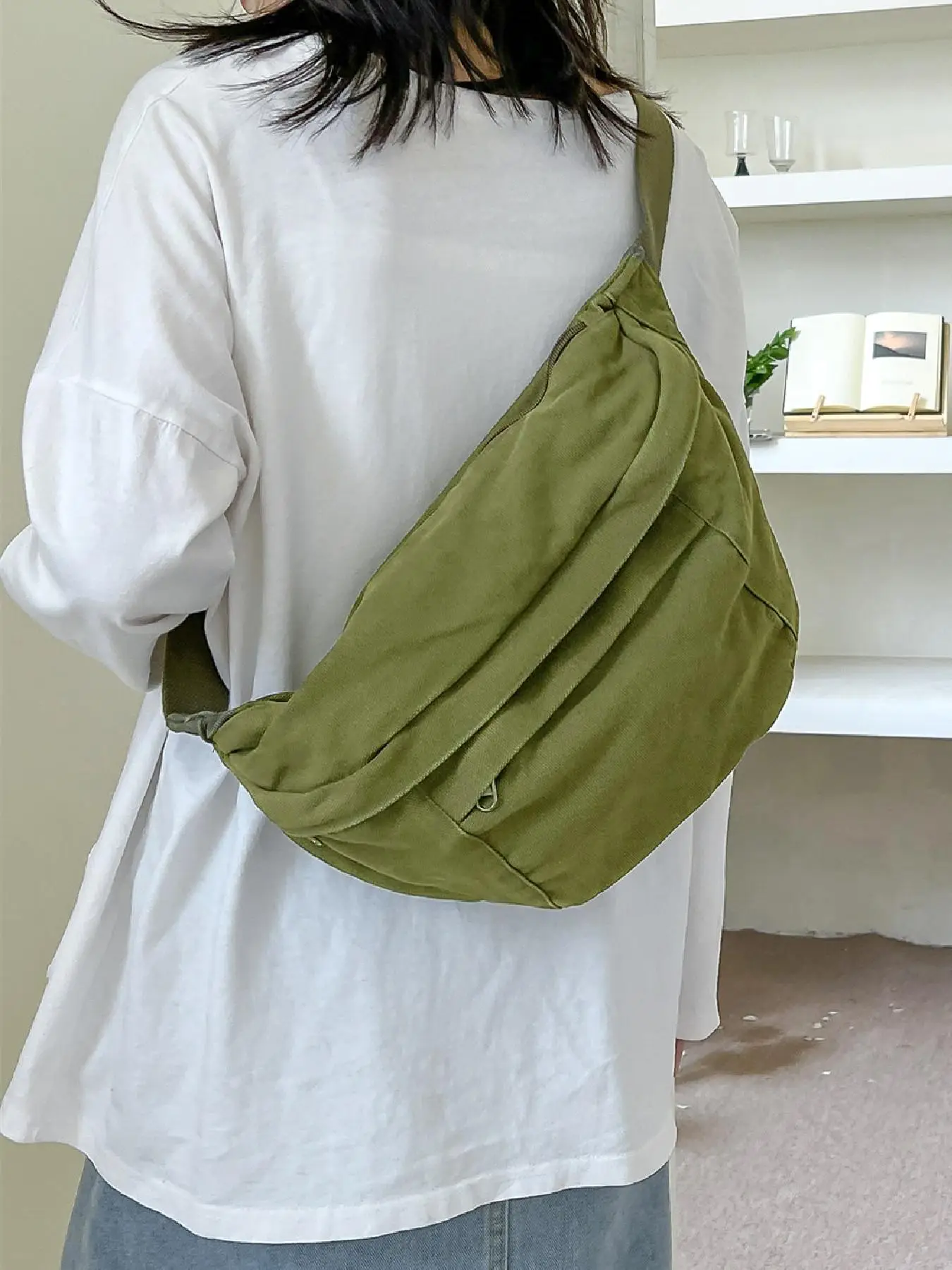 Women's Sporty Minimalist Fanny Pack, Trendy Large Capacity Sling Bag, Fashionable Versatile Bag for Outdoor Activities